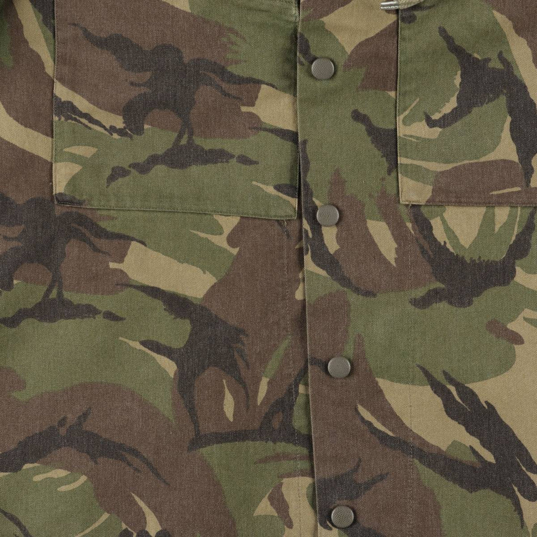 Authentic Dutch Army Camouflage Woodland Camo Military Field Jacket, Men's, Size XL, Vintage cotton Khaki type sage green Vintage Second Hand