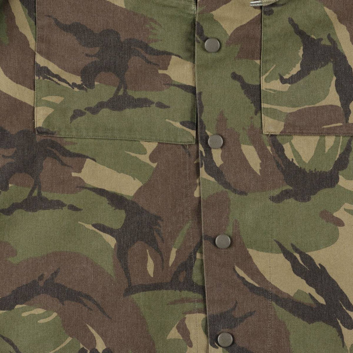 Authentic Dutch Army Camouflage Woodland Camo Military Field Jacket, Men's, Size XL, Vintage cotton Khaki type sage green Vintage Second Hand