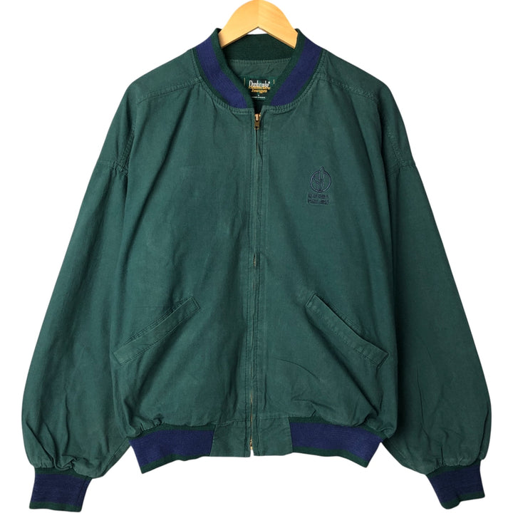 Vintage 90'S DUNBROOKE IMAGES cotton blouson, made in the USA, size L, men's cotton green type Vintage Second Hand