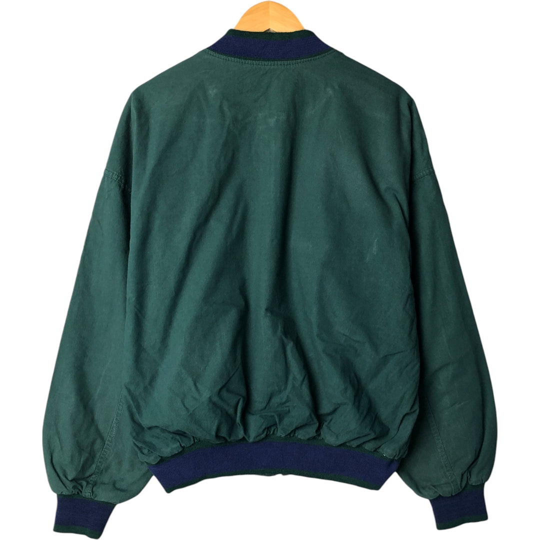 Vintage 90'S DUNBROOKE IMAGES cotton blouson, made in the USA, size L, men's cotton green type Vintage Second Hand