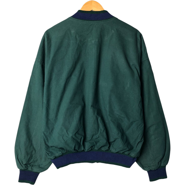 Vintage 90'S DUNBROOKE IMAGES cotton blouson, made in the USA, size L, men's cotton green type Vintage Second Hand