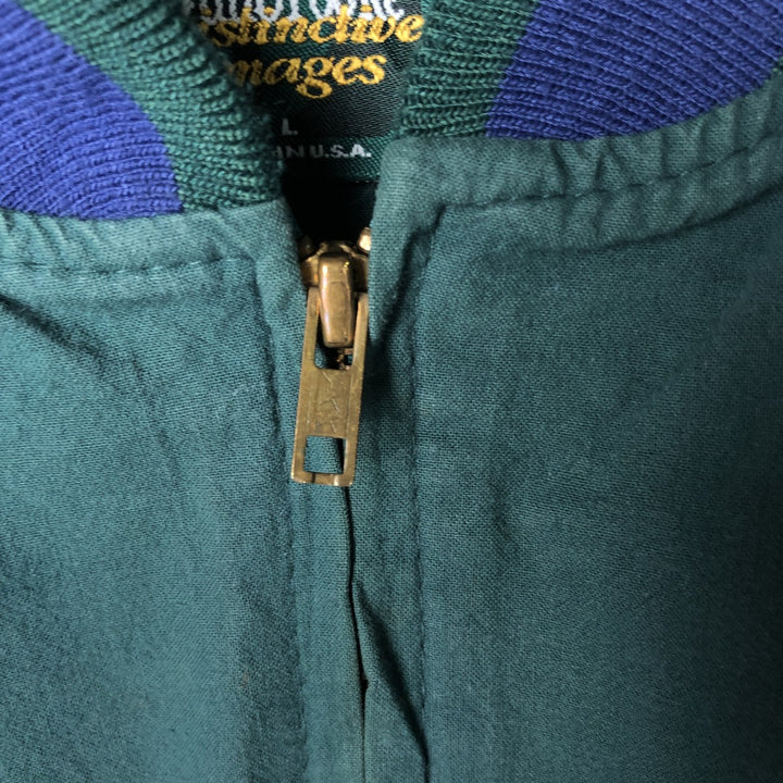 Vintage 90'S DUNBROOKE IMAGES cotton blouson, made in the USA, size L, men's cotton green type Vintage Second Hand