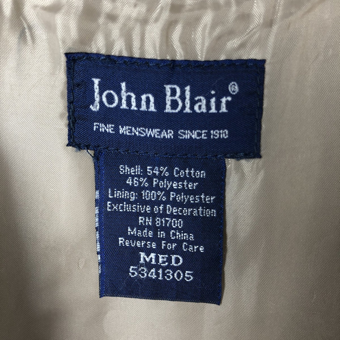 90'S JOHN BLAIR Derby Jacket, Cup Shoulder, Men's, Size M, Vintage cotton Beige type Vintage Second Hand