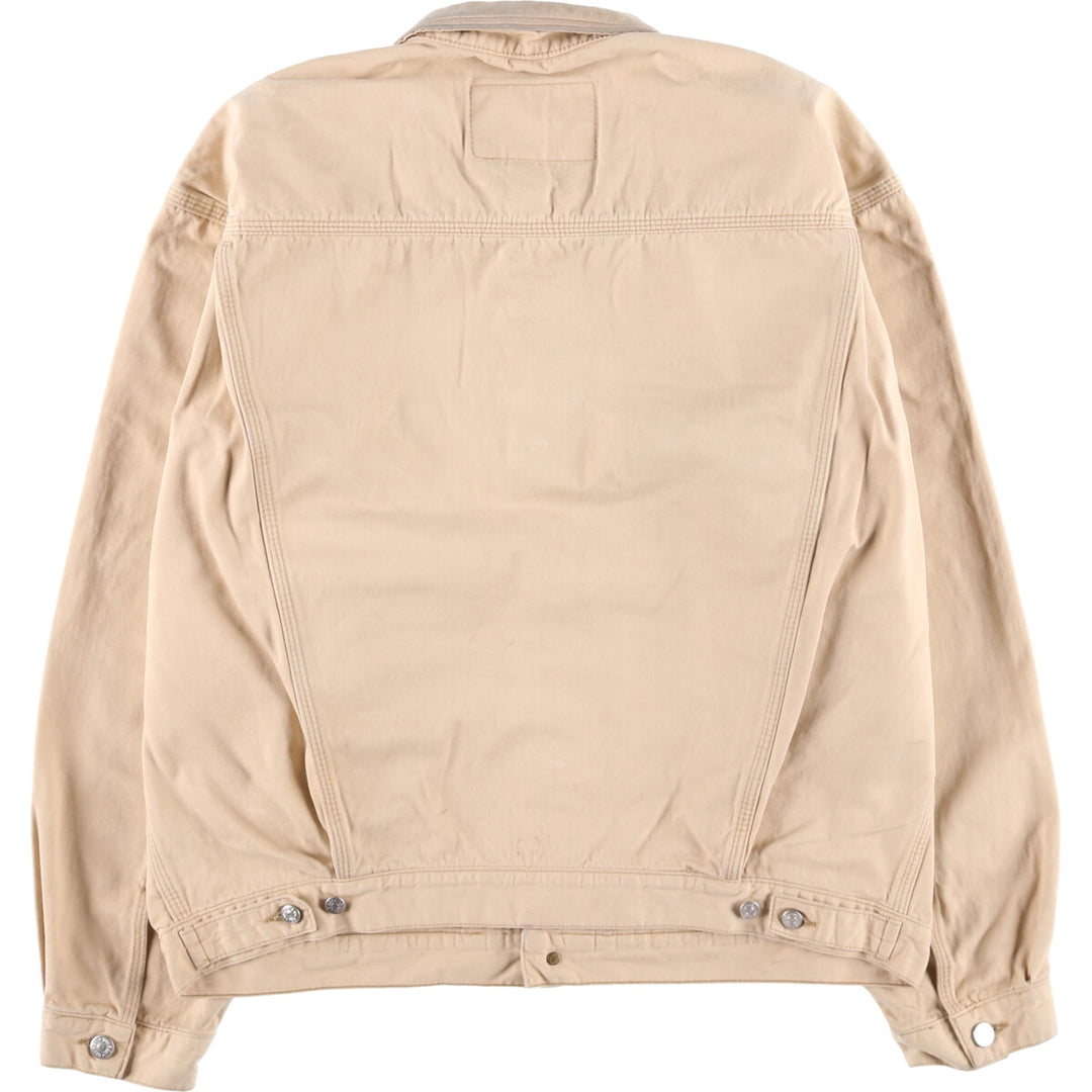 Diesel Industry Trucker-Style Cotton Twill Jacket, Made in Italy, Men's Size XL cotton Beige type Vintage Second Hand