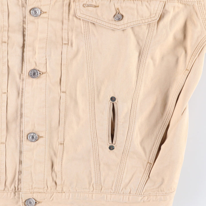 Diesel Industry Trucker-Style Cotton Twill Jacket, Made in Italy, Men's Size XL cotton Beige type Vintage Second Hand