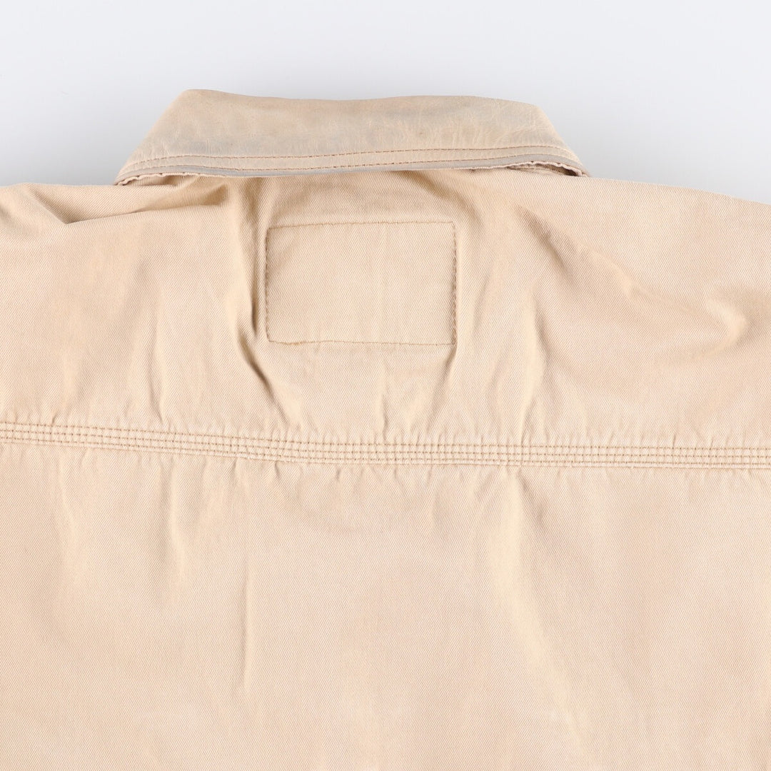 Diesel Industry Trucker-Style Cotton Twill Jacket, Made in Italy, Men's Size XL cotton Beige type Vintage Second Hand