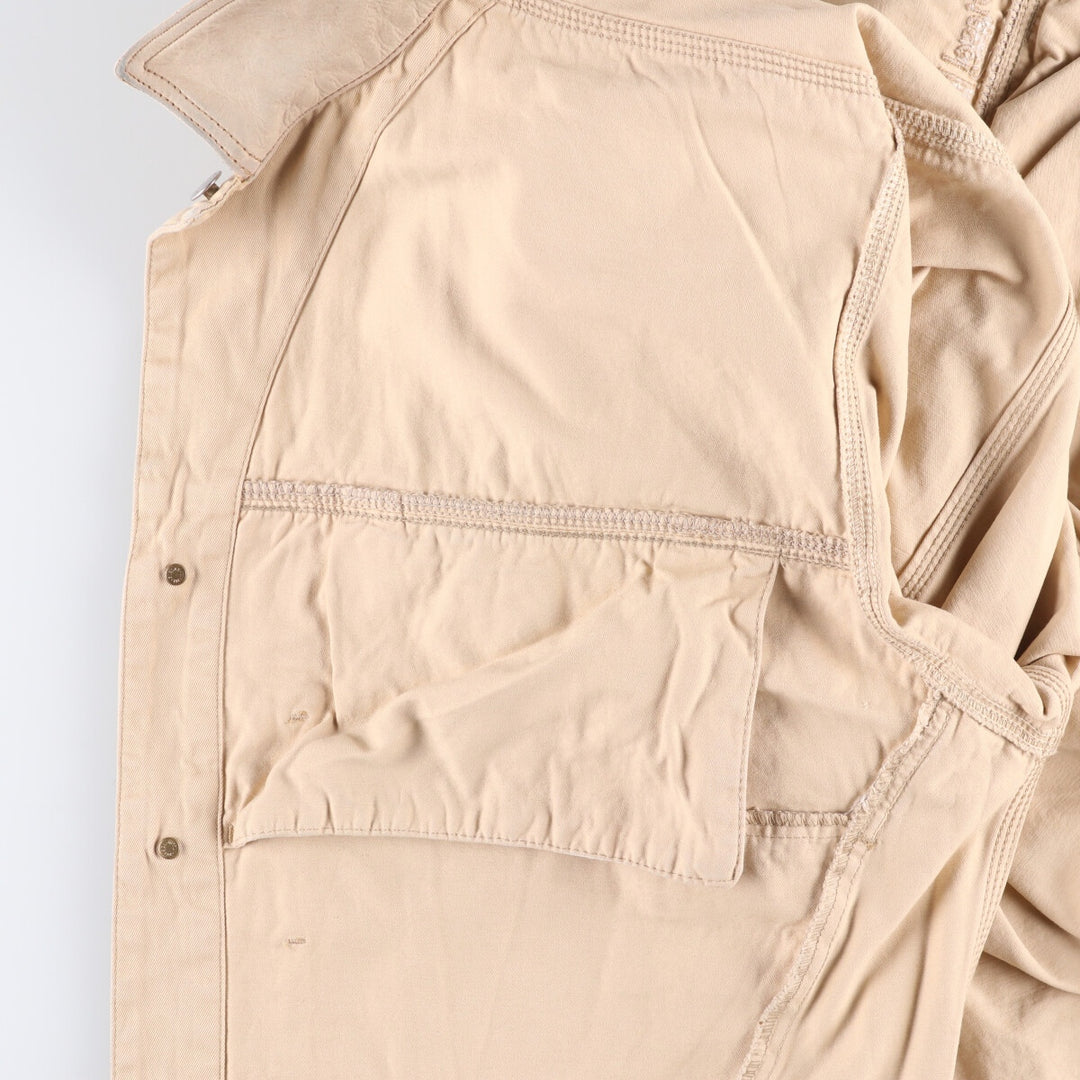 Diesel Industry Trucker-Style Cotton Twill Jacket, Made in Italy, Men's Size XL cotton Beige type Vintage Second Hand