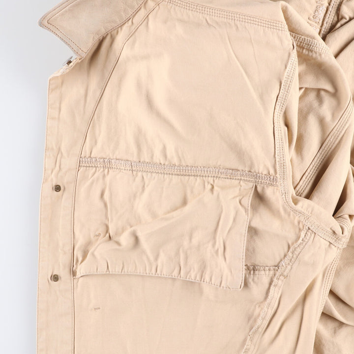 Diesel Industry Trucker-Style Cotton Twill Jacket, Made in Italy, Men's Size XL cotton Beige type Vintage Second Hand