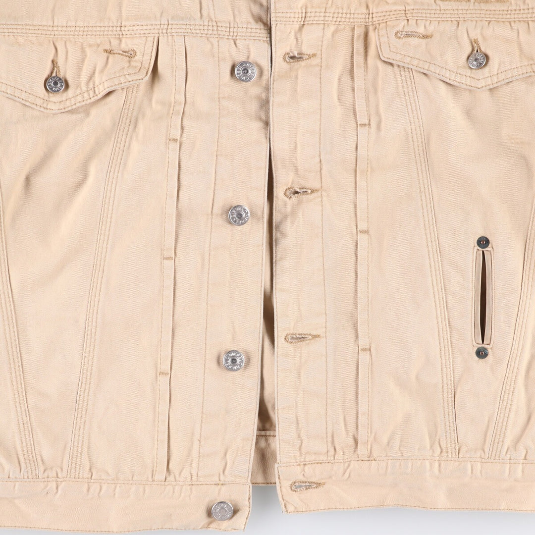 Diesel Industry Trucker-Style Cotton Twill Jacket, Made in Italy, Men's Size XL cotton Beige type Vintage Second Hand