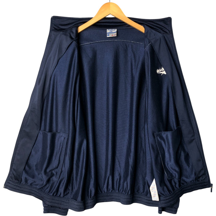Reebok Jersey Track Jacket, Men's Size Medium polyester navy blue type Vintage Second Hand