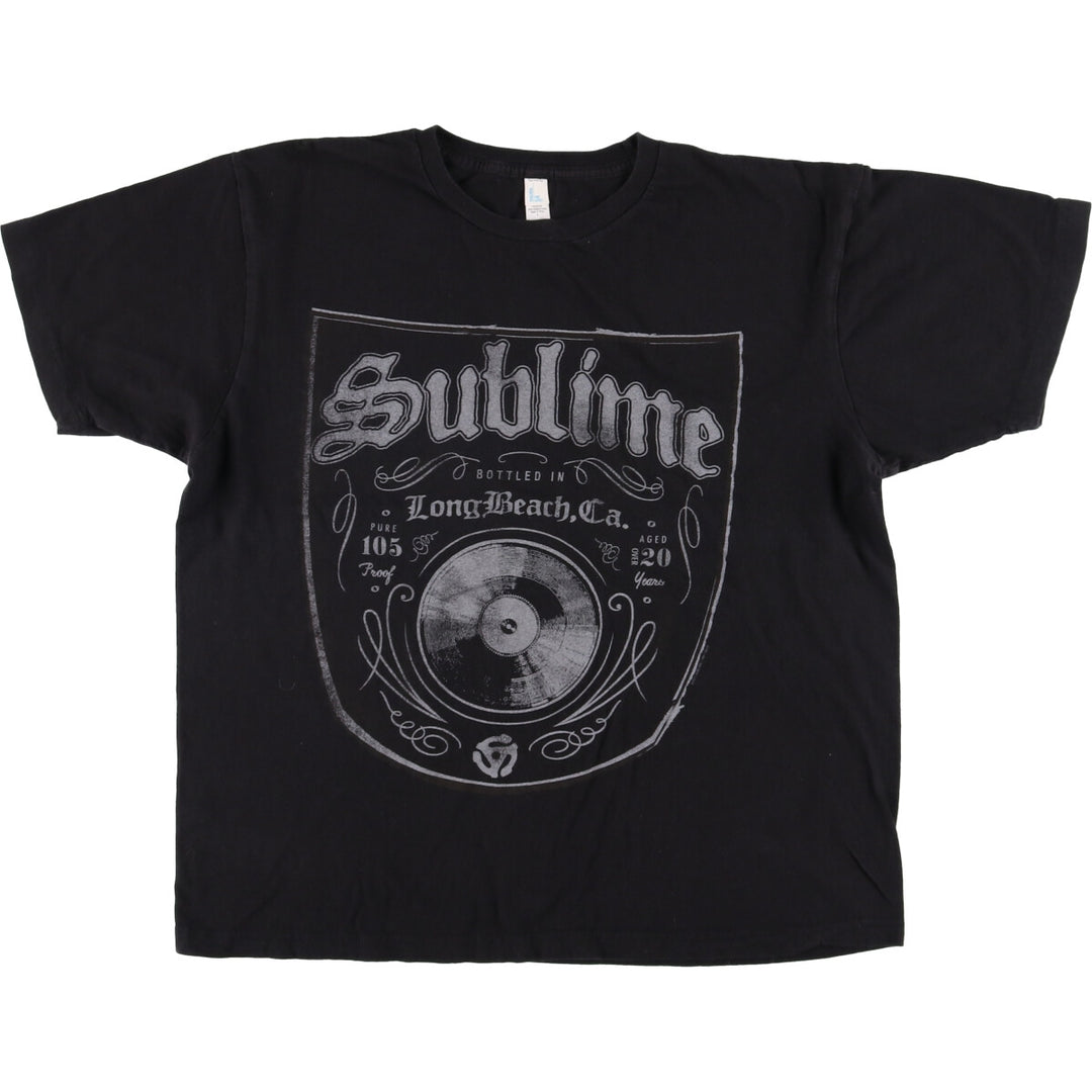 TULTEX SUBLIME band T-shirt, men's size L cotton black type Vintage Second Hand