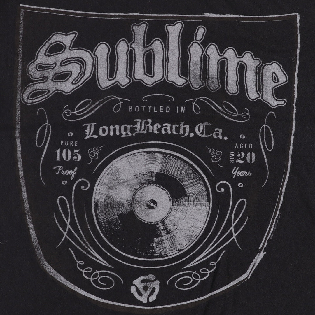 TULTEX SUBLIME band T-shirt, men's size L cotton black type Vintage Second Hand