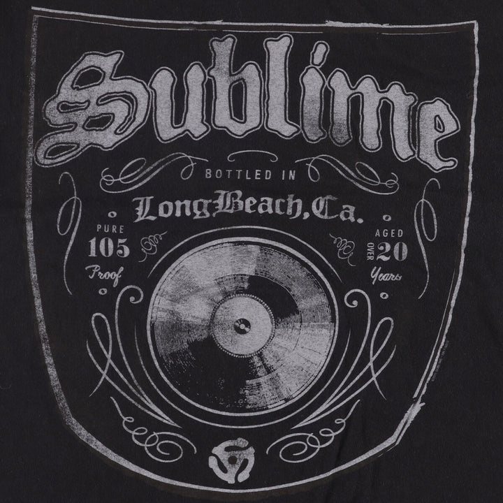 TULTEX SUBLIME band T-shirt, men's size L cotton black type Vintage Second Hand