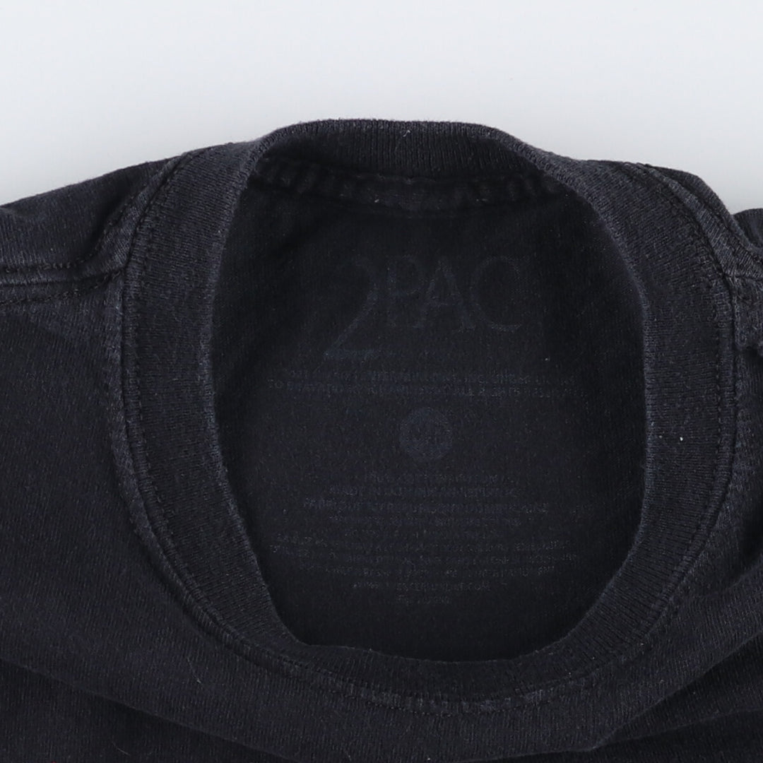 2pac Rap T-shirt, Men's M size cotton black type Vintage Second Hand