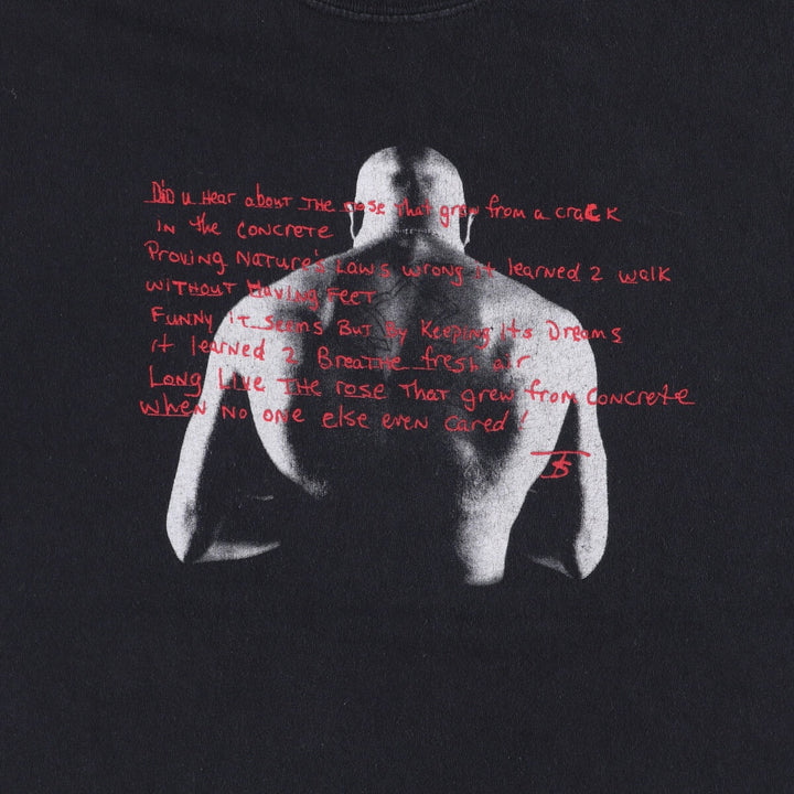 2pac Rap T-shirt, Men's M size cotton black type Vintage Second Hand