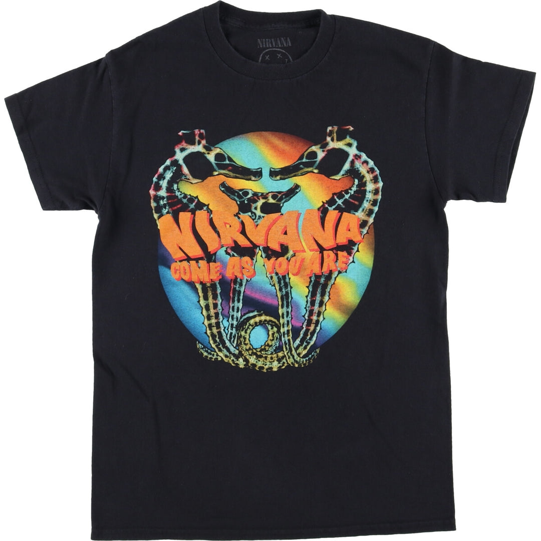 NIRVANA Nirvana Band T-shirt, Band T, Men's S size cotton black type Vintage Second Hand