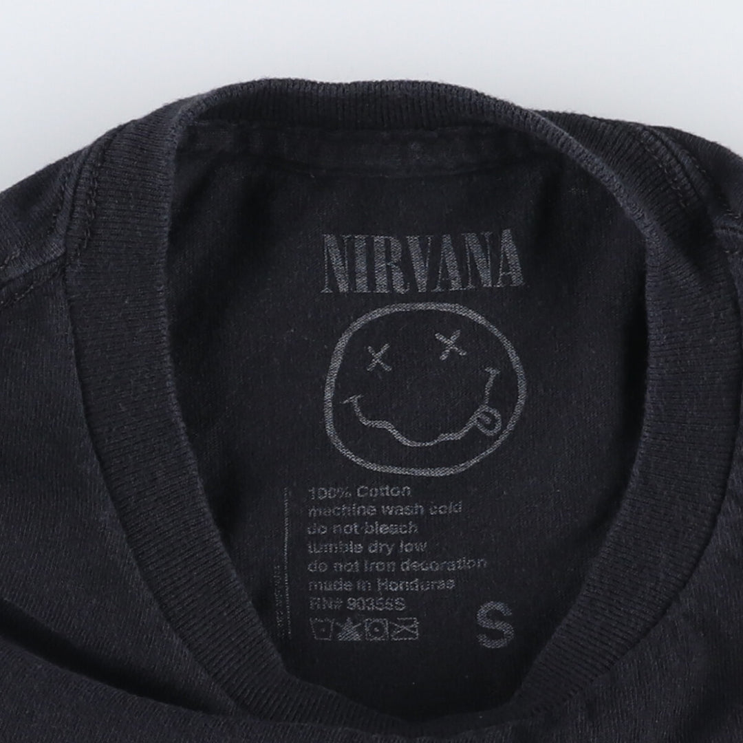 NIRVANA Nirvana Band T-shirt, Band T, Men's S size cotton black type Vintage Second Hand