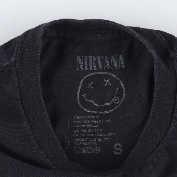 NIRVANA Nirvana Band T-shirt, Band T, Men's S size cotton black type Vintage Second Hand