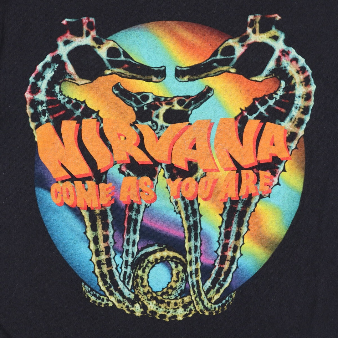 NIRVANA Nirvana Band T-shirt, Band T, Men's S size cotton black type Vintage Second Hand