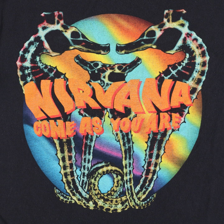 NIRVANA Nirvana Band T-shirt, Band T, Men's S size cotton black type Vintage Second Hand