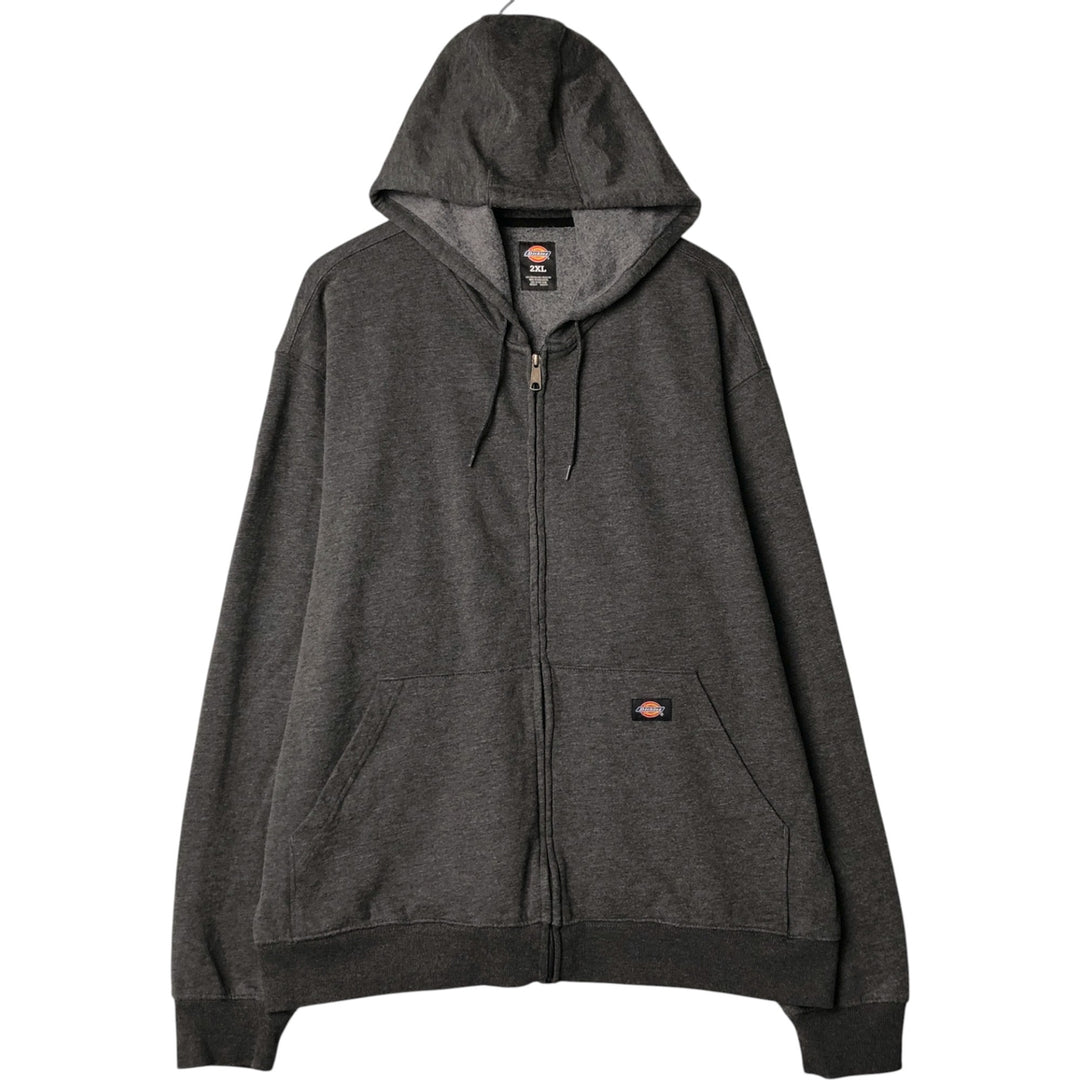 Dickies Sweat Full Zip Hoodie Men's XXL cotton gray type Vintage Second Hand