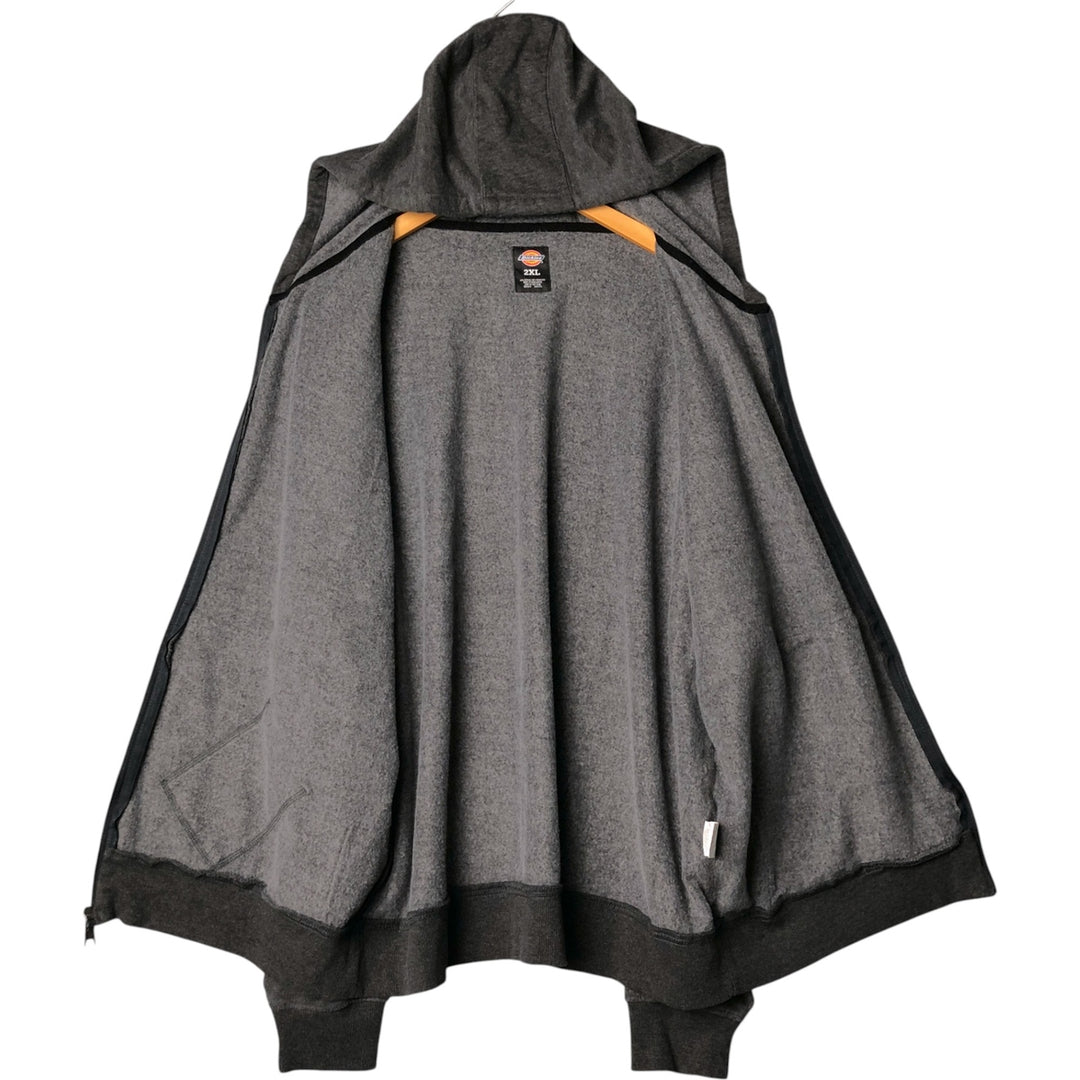 Dickies Sweat Full Zip Hoodie Men's XXL cotton gray type Vintage Second Hand
