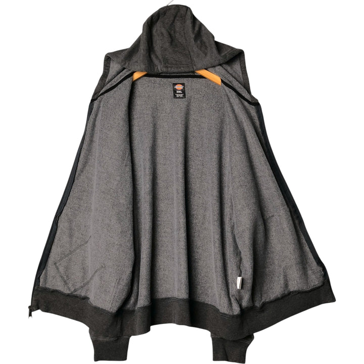 Dickies Sweat Full Zip Hoodie Men's XXL cotton gray type Vintage Second Hand