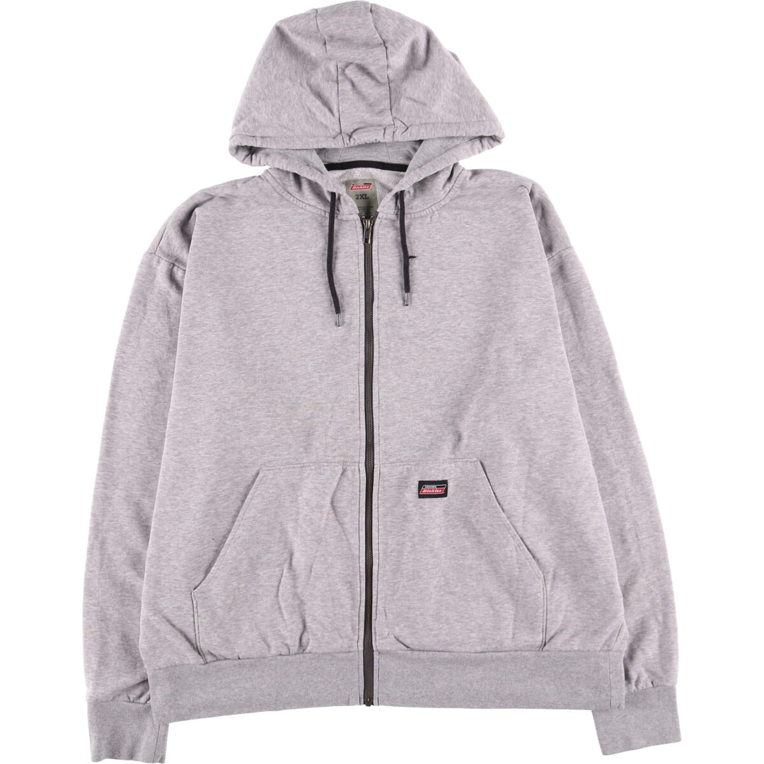 Dickies Sweat Full Zip Hoodie Men's XXL cotton gray type Vintage Second Hand