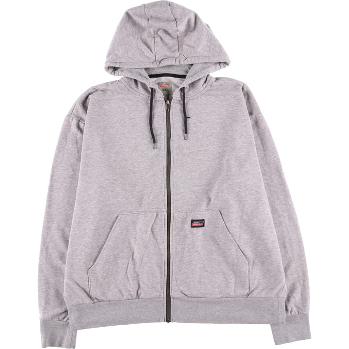 Dickies Sweat Full Zip Hoodie Men's XXL cotton gray type Vintage Second Hand