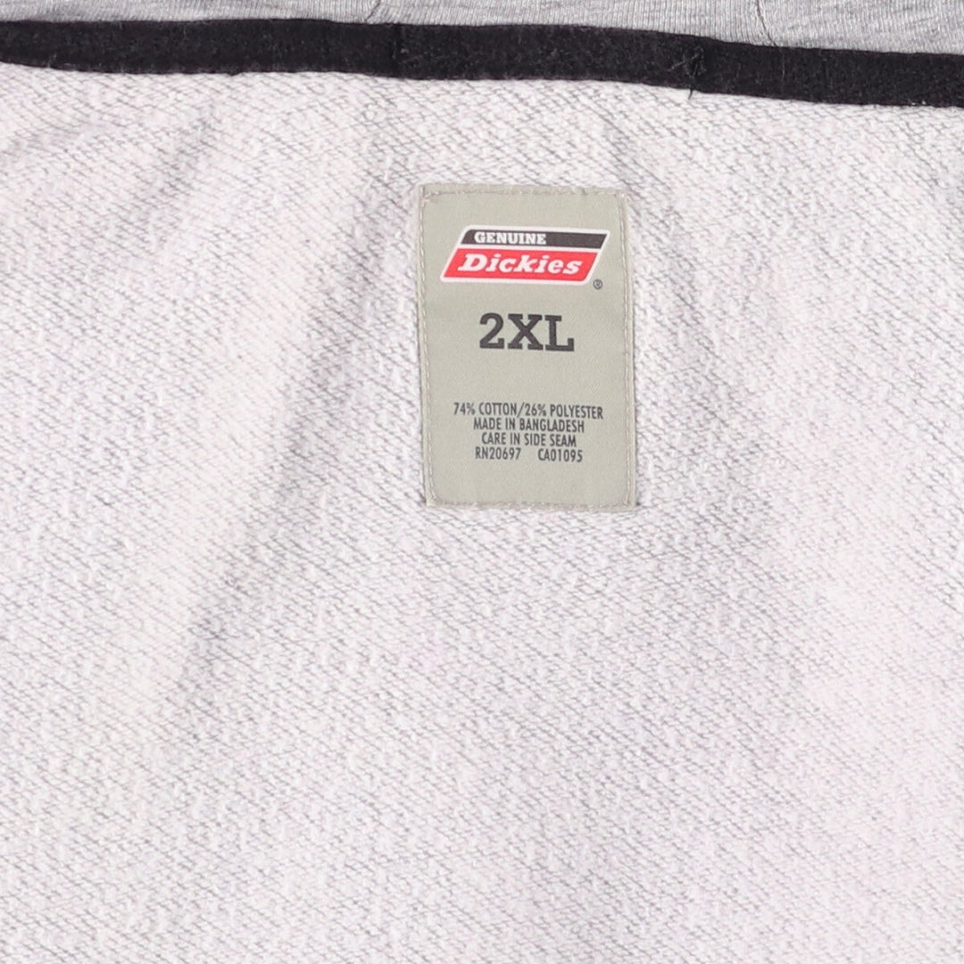 Dickies Sweat Full Zip Hoodie Men's XXL cotton gray type Vintage Second Hand