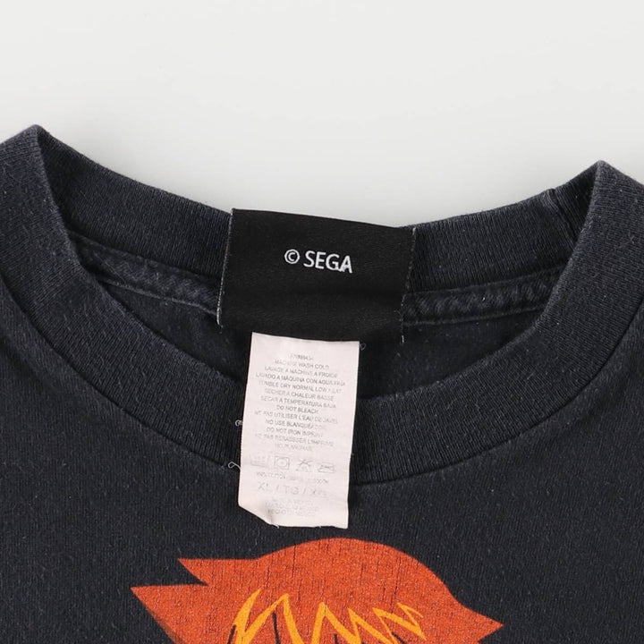 SONIC X Sonic X character print T-shirt men's XL cotton black type Vintage Second Hand