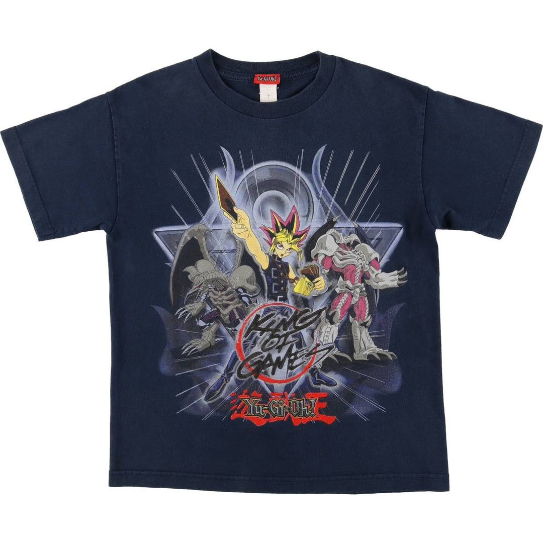 2000'S YuGiOh Yu-Gi-Oh Anime Character Print T-Shirt, Men's Size Small cotton navy blue type Vintage Second Hand