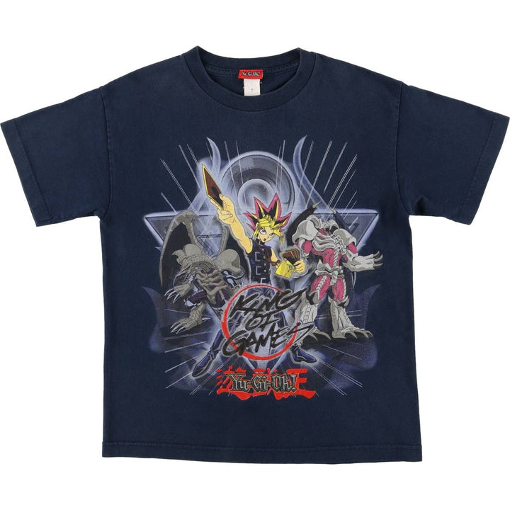 2000'S YuGiOh Yu-Gi-Oh Anime Character Print T-Shirt, Men's Size Small cotton navy blue type Vintage Second Hand
