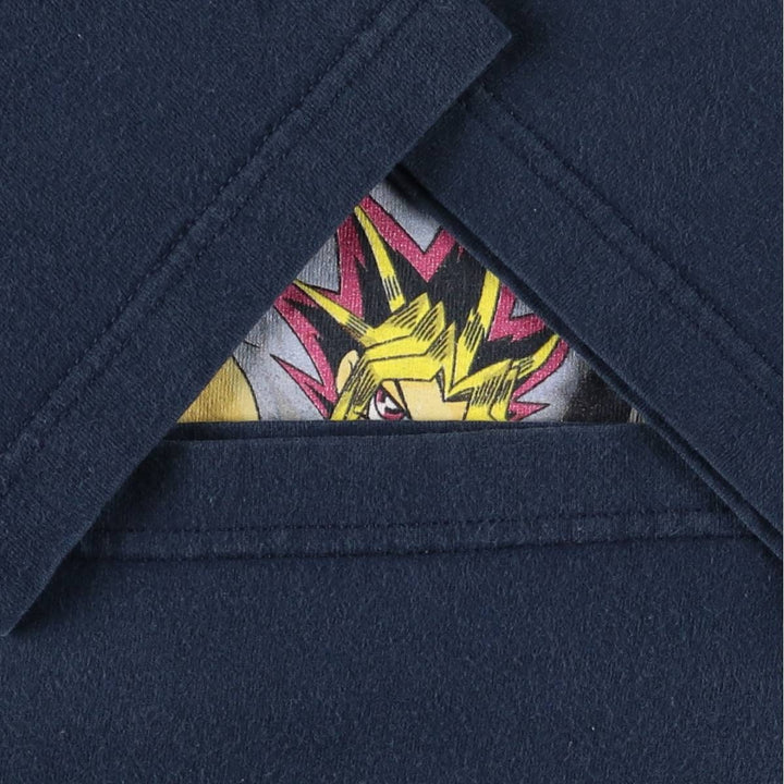 2000'S YuGiOh Yu-Gi-Oh Anime Character Print T-Shirt, Men's Size Small cotton navy blue type Vintage Second Hand