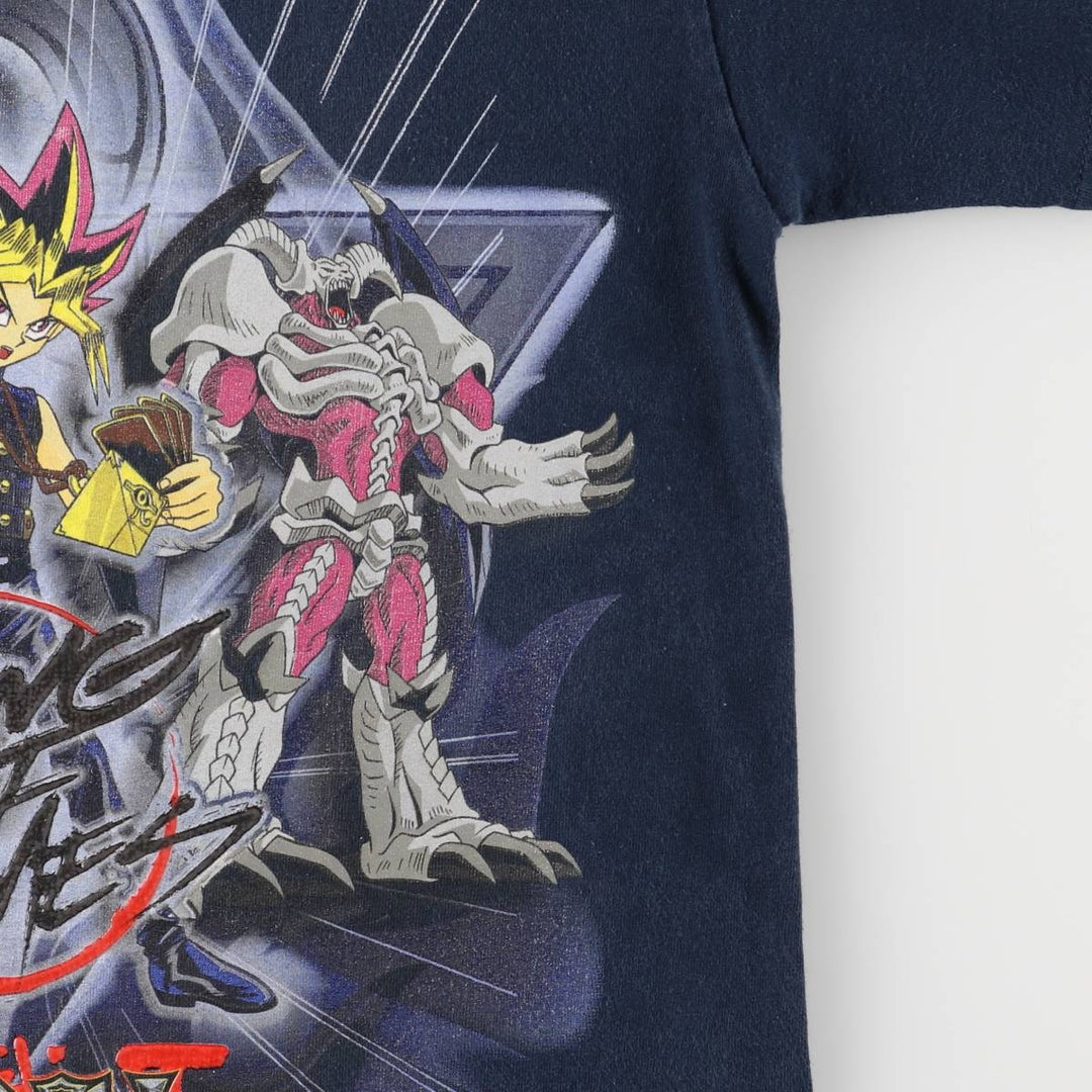 2000'S YuGiOh Yu-Gi-Oh Anime Character Print T-Shirt, Men's Size Small cotton navy blue type Vintage Second Hand