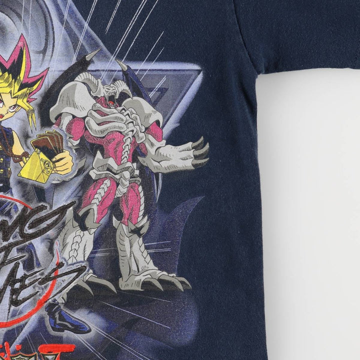 2000'S YuGiOh Yu-Gi-Oh Anime Character Print T-Shirt, Men's Size Small cotton navy blue type Vintage Second Hand