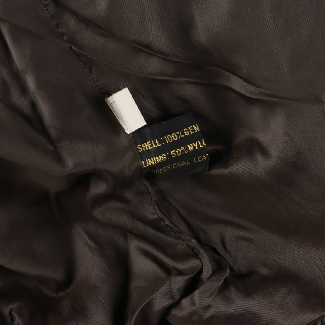 1970'S - REED SPORTSWEAR Leather Blouson, Men's XL, Vintage genuine leather brown type Vintage Second Hand