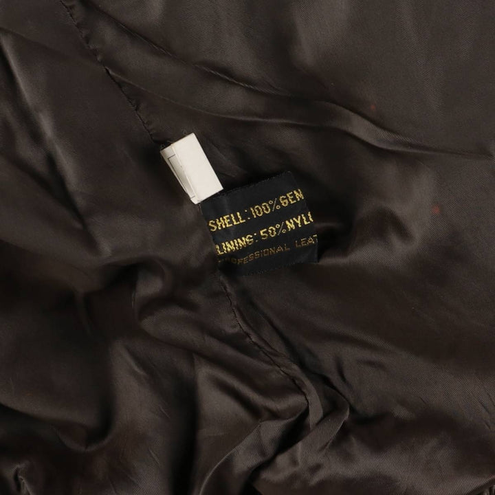 1970'S - REED SPORTSWEAR Leather Blouson, Men's XL, Vintage genuine leather brown type Vintage Second Hand