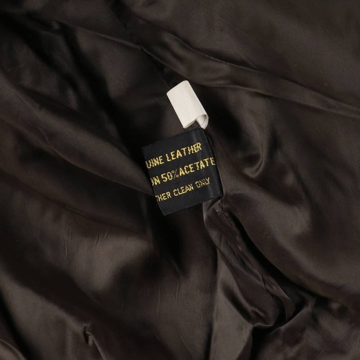 1970'S - REED SPORTSWEAR Leather Blouson, Men's XL, Vintage genuine leather brown type Vintage Second Hand