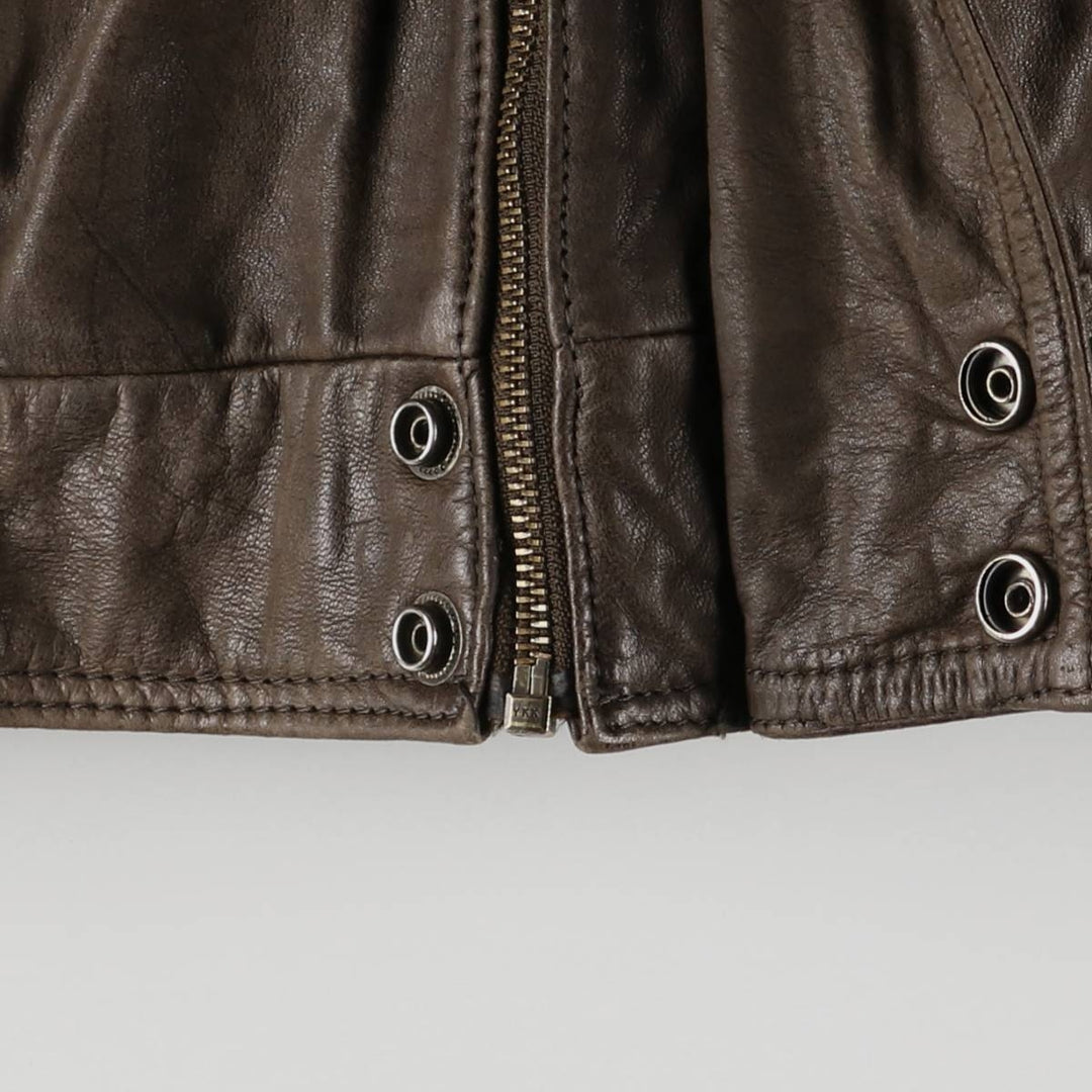 1970'S - REED SPORTSWEAR Leather Blouson, Men's XL, Vintage genuine leather brown type Vintage Second Hand
