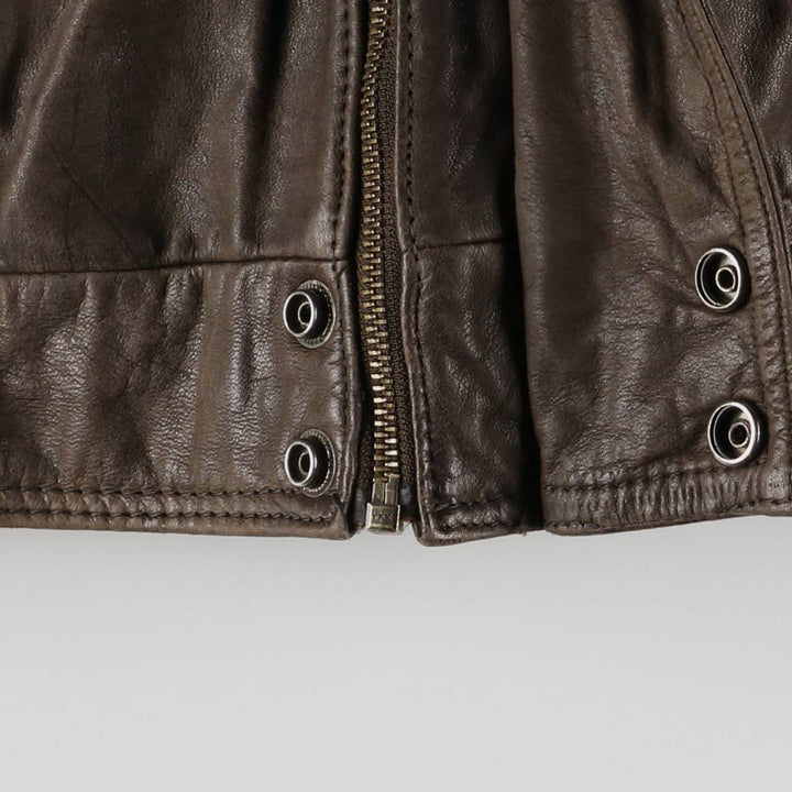1970'S - REED SPORTSWEAR Leather Blouson, Men's XL, Vintage genuine leather brown type Vintage Second Hand