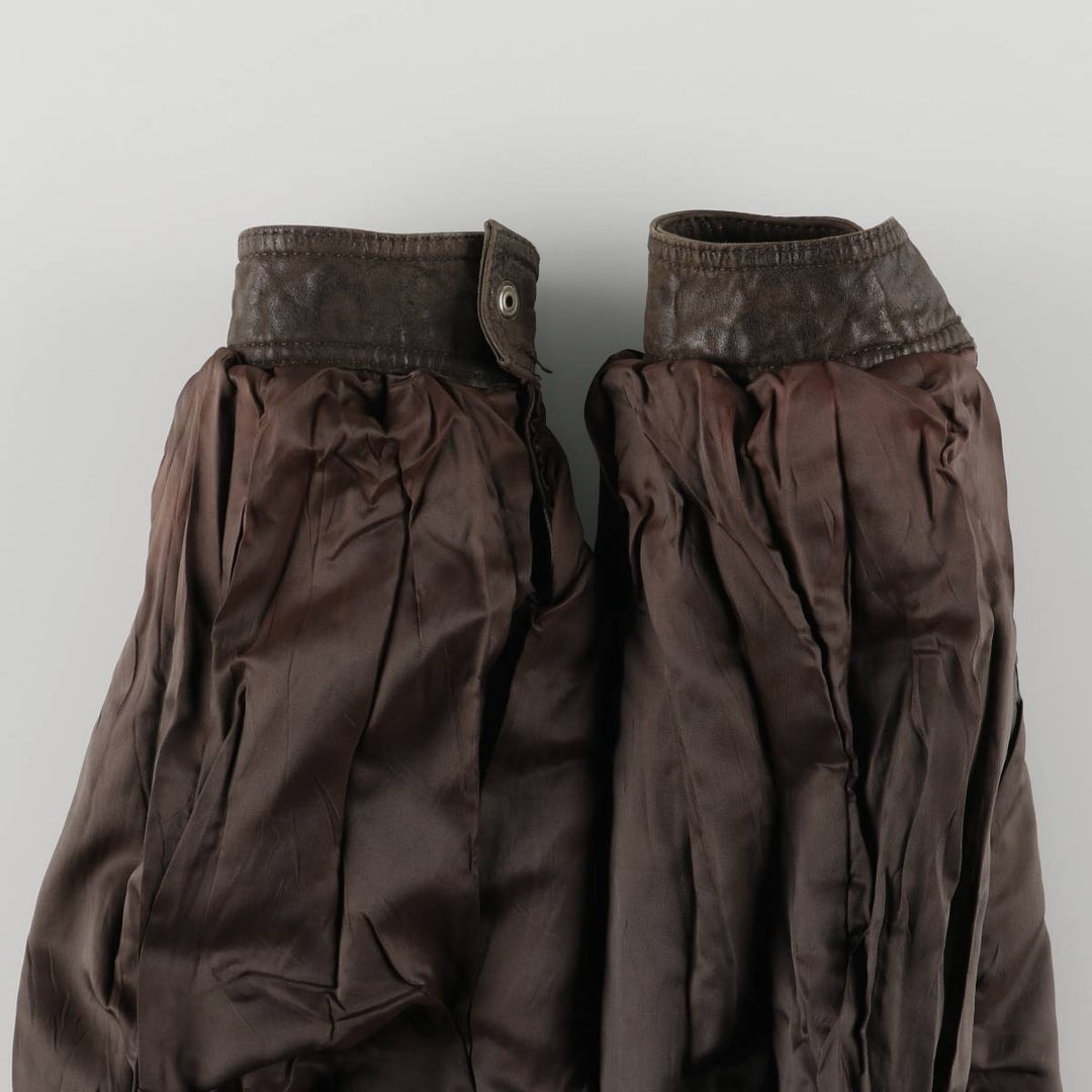 1970'S - REED SPORTSWEAR Leather Blouson, Men's XL, Vintage genuine leather brown type Vintage Second Hand