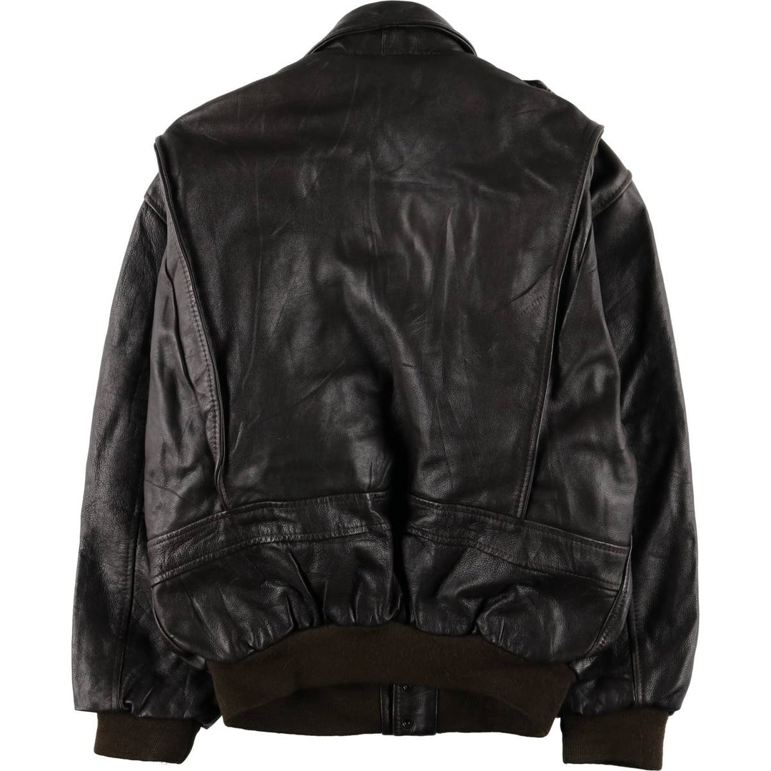 A-2 type leather flight jacket, men's size S unclear black type Vintage Second Hand