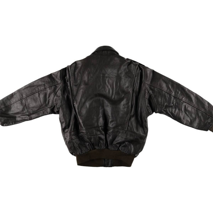 A-2 type leather flight jacket, men's size S unclear black type Vintage Second Hand
