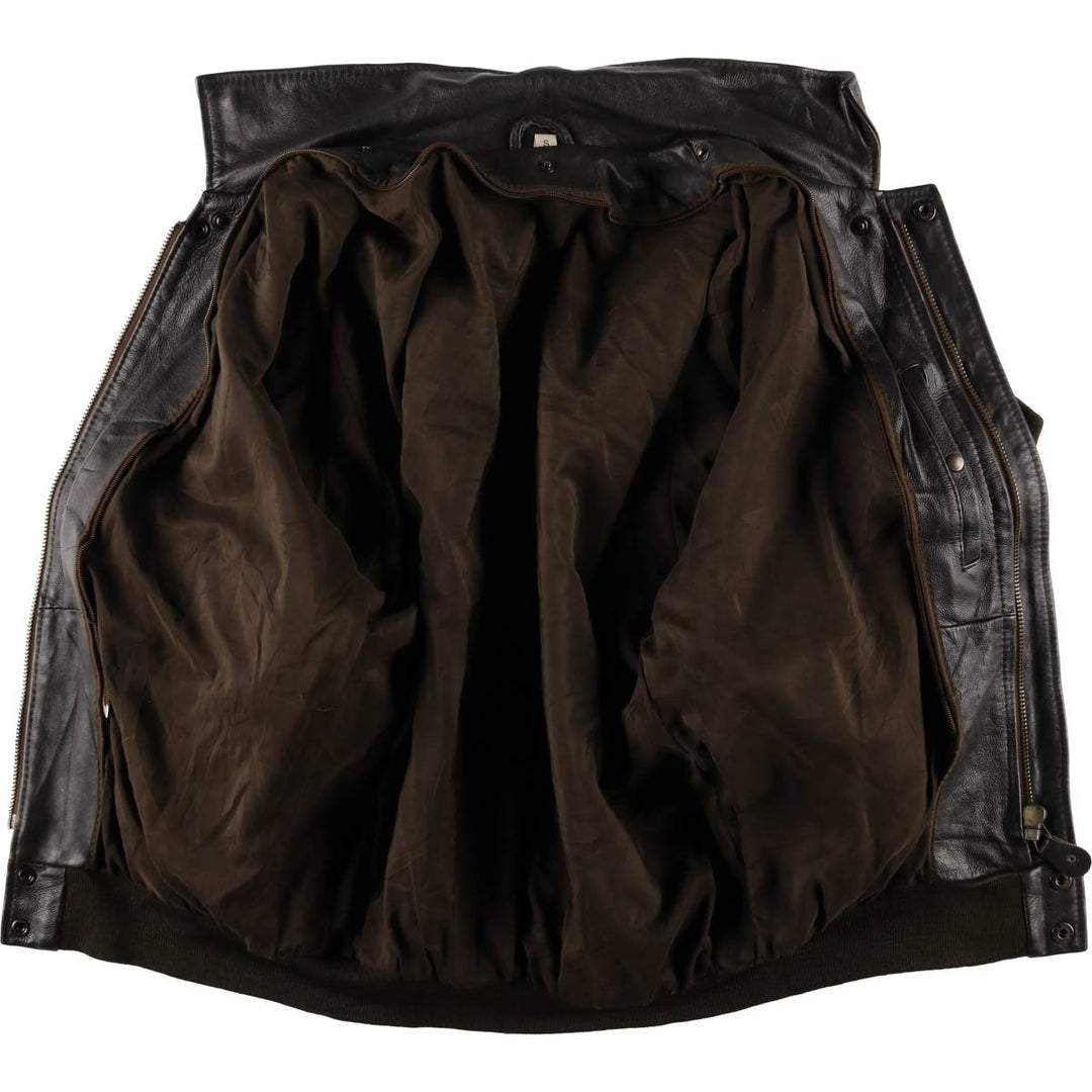 A-2 type leather flight jacket, men's size S unclear black type Vintage Second Hand