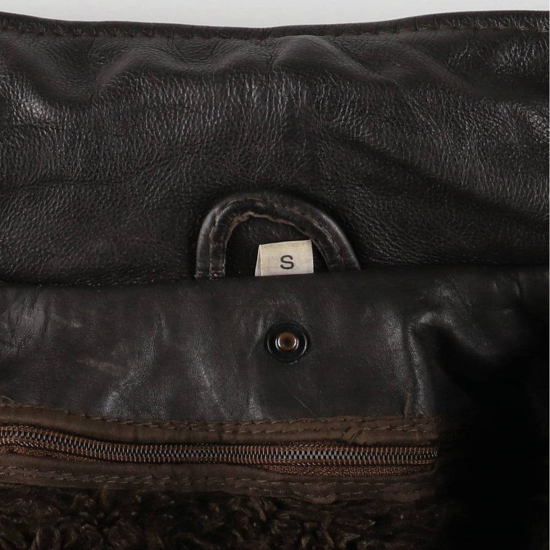 A-2 type leather flight jacket, men's size S unclear black type Vintage Second Hand