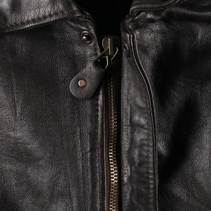 A-2 type leather flight jacket, men's size S unclear black type Vintage Second Hand