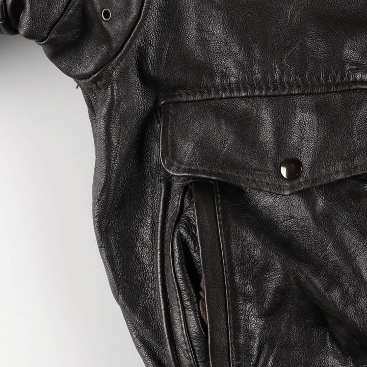 A-2 type leather flight jacket, men's size S unclear black type Vintage Second Hand