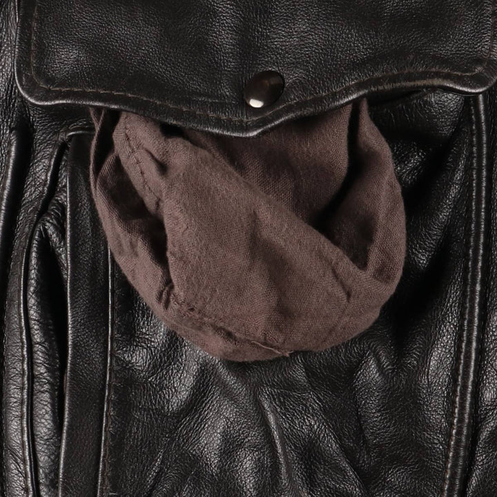 A-2 type leather flight jacket, men's size S unclear black type Vintage Second Hand
