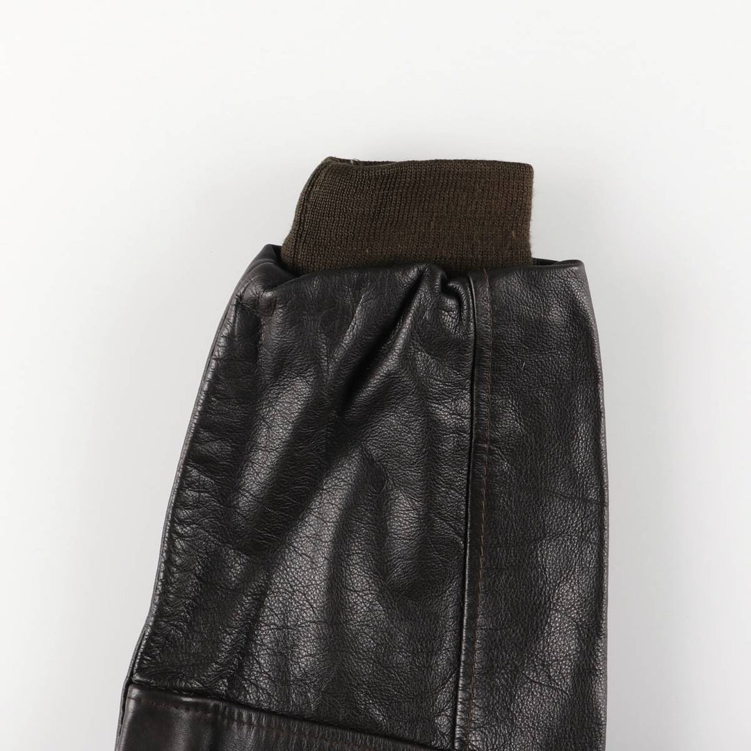 A-2 type leather flight jacket, men's size S unclear black type Vintage Second Hand